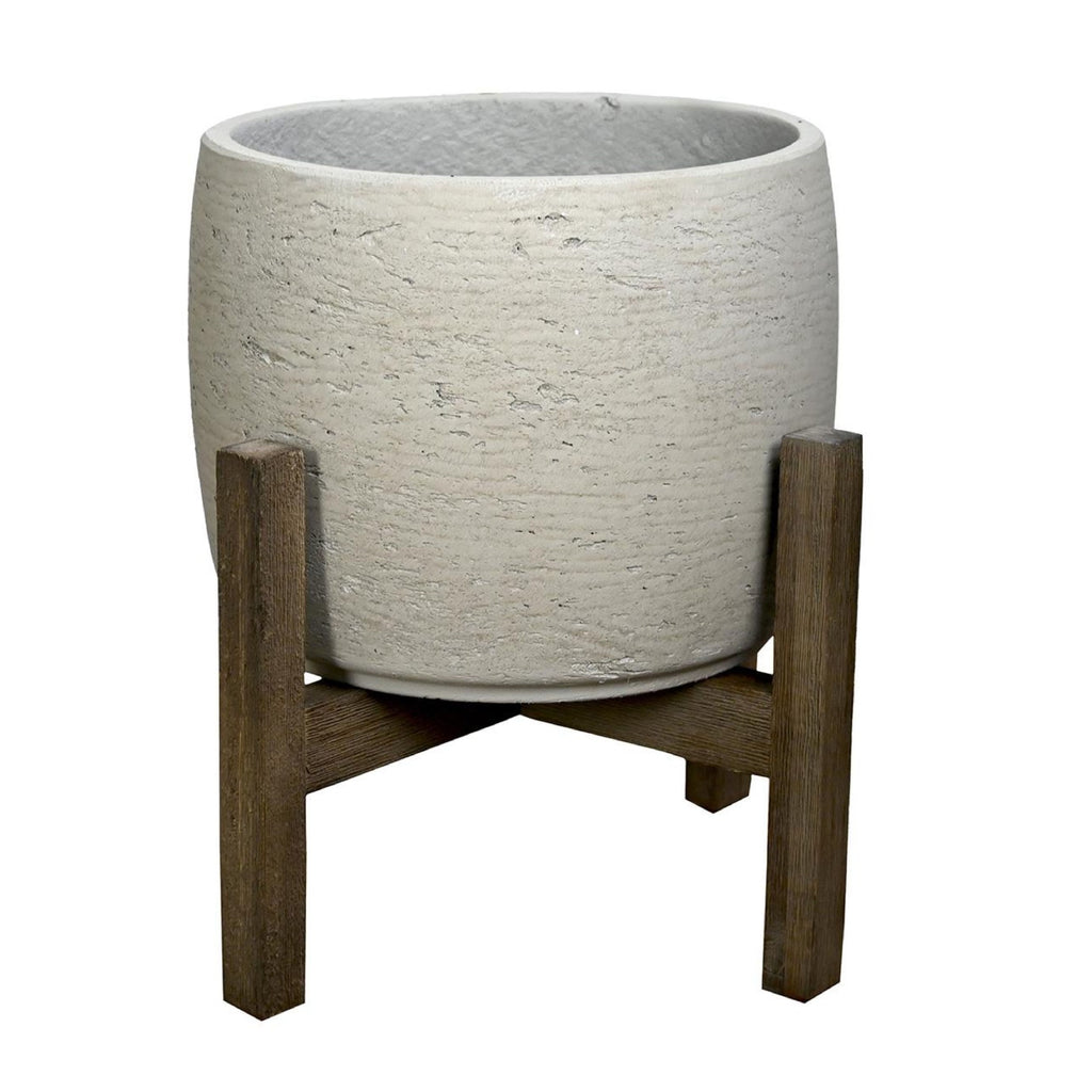 Grampians Barrel Pot With Legs Cement L