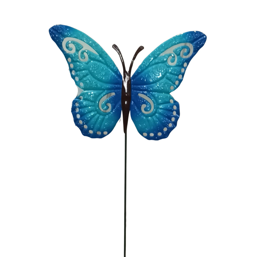 Butterfly Bella On Stake Blue 19x14cm