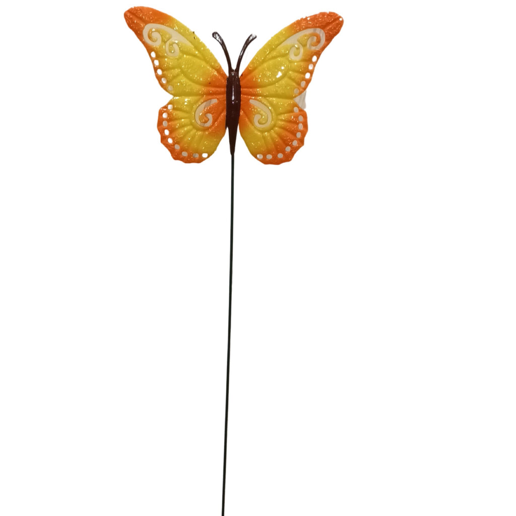Butterfly Bella On Stake Orange/yellow 19x14cm