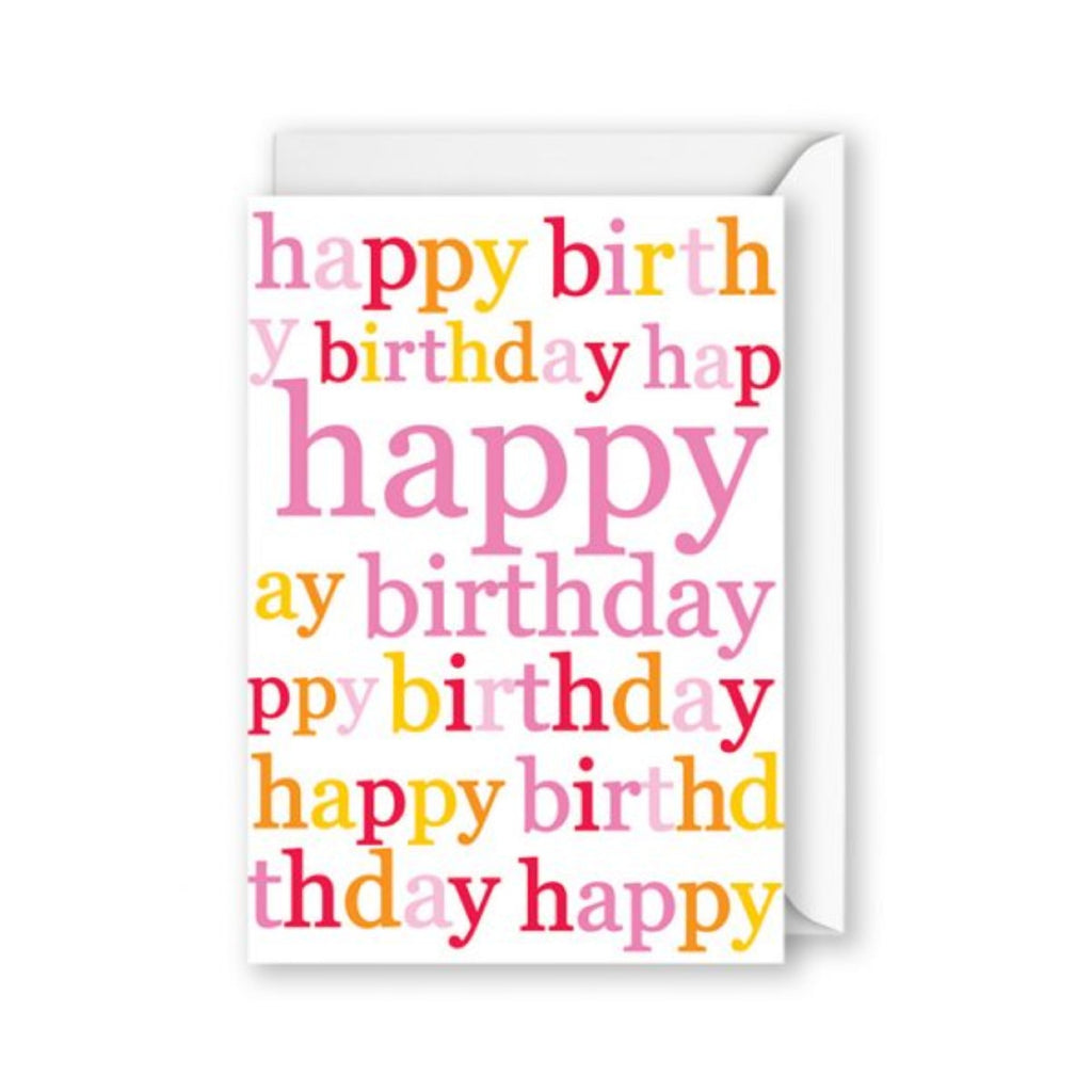 Card Happy Birthday Pink Lettering