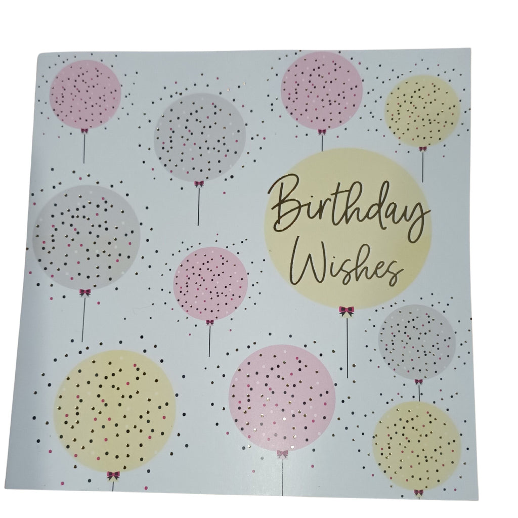 Card Birthday Wishes Balloons With Confetti 