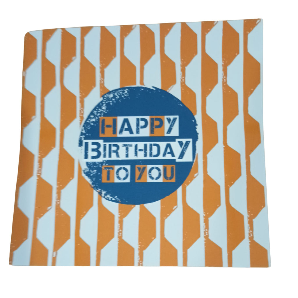 Card Happy Birthday To You Orange Pattern