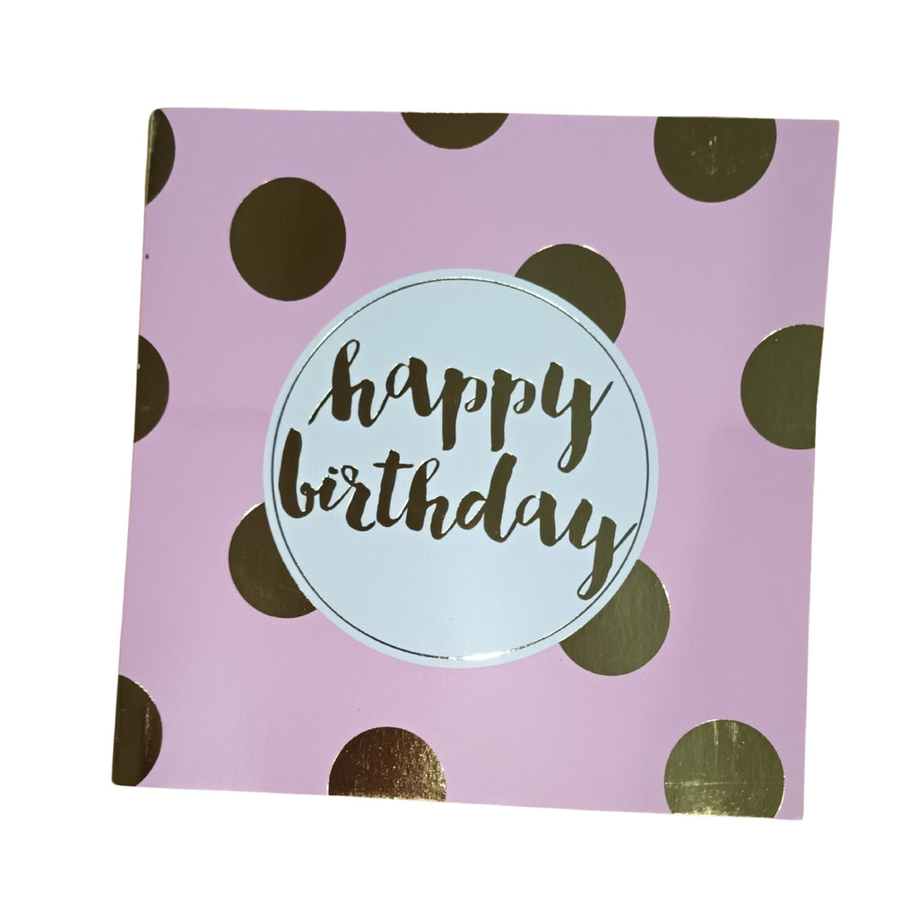 Card Happy Birthday Gold Spots On Dark Pink