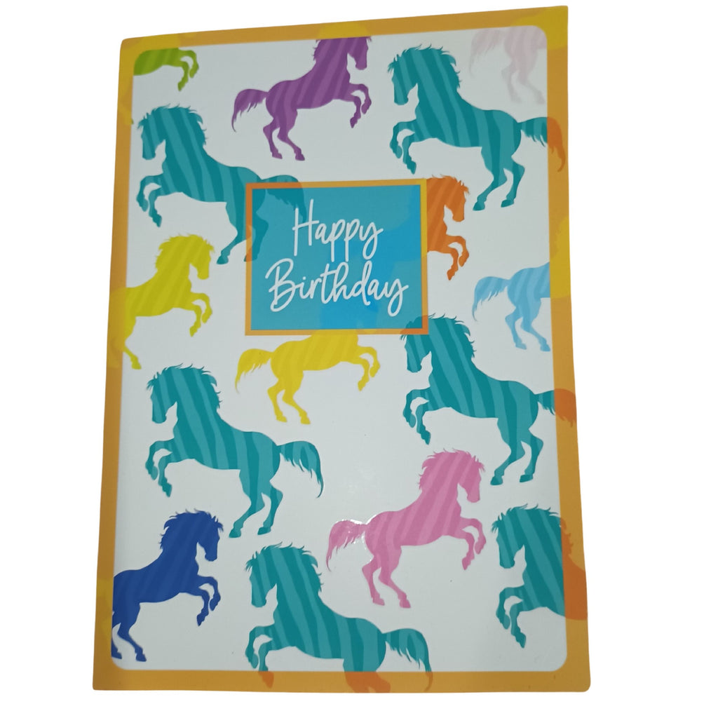 Card Happy Birthday Horses 