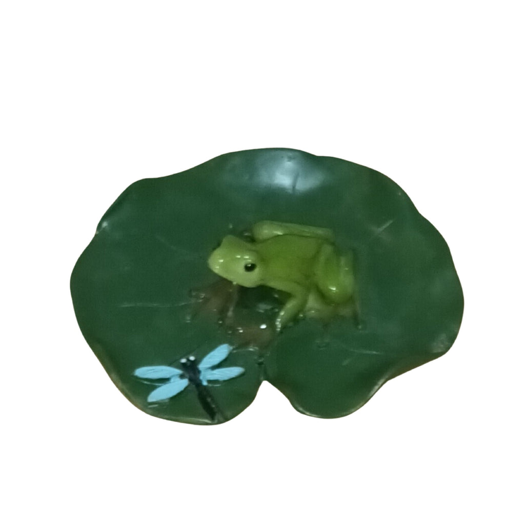 Frog And Dragonfly On Lilypad