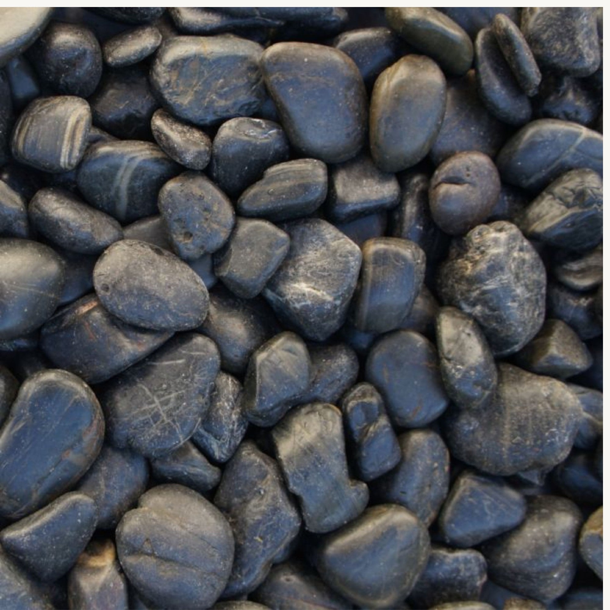 Black Polished Pebbles 20kg Bag 30-50mm