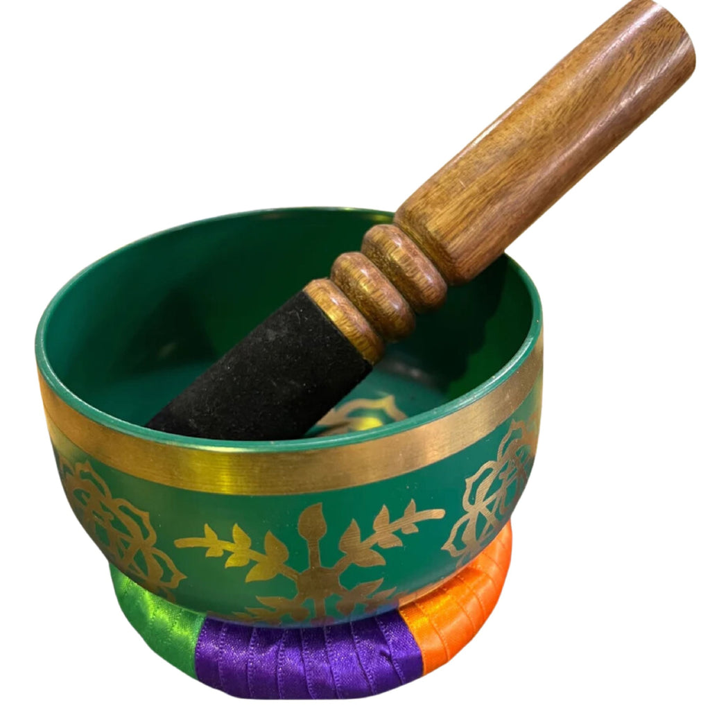 Green Tibetan Singing Bowl 13cm