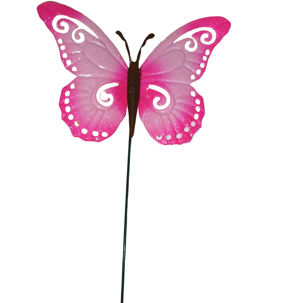 Butterfly Bella On Stake Pink 19x14cm